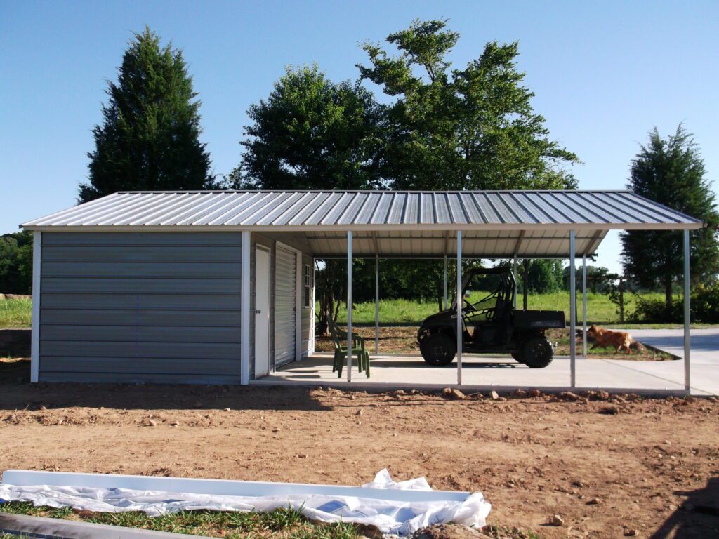Photo of A Frame combo with one roll up door, one 36″ walkin, one window Item # 70
