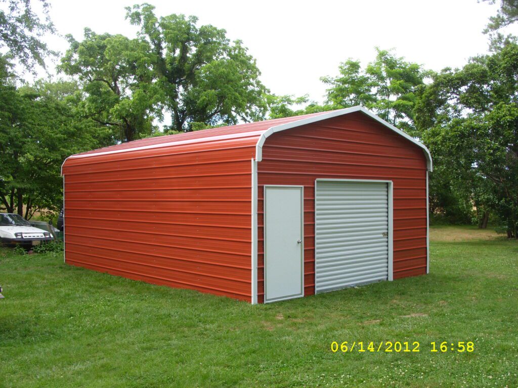 Bent Bow Garage with one roll up door and one 36