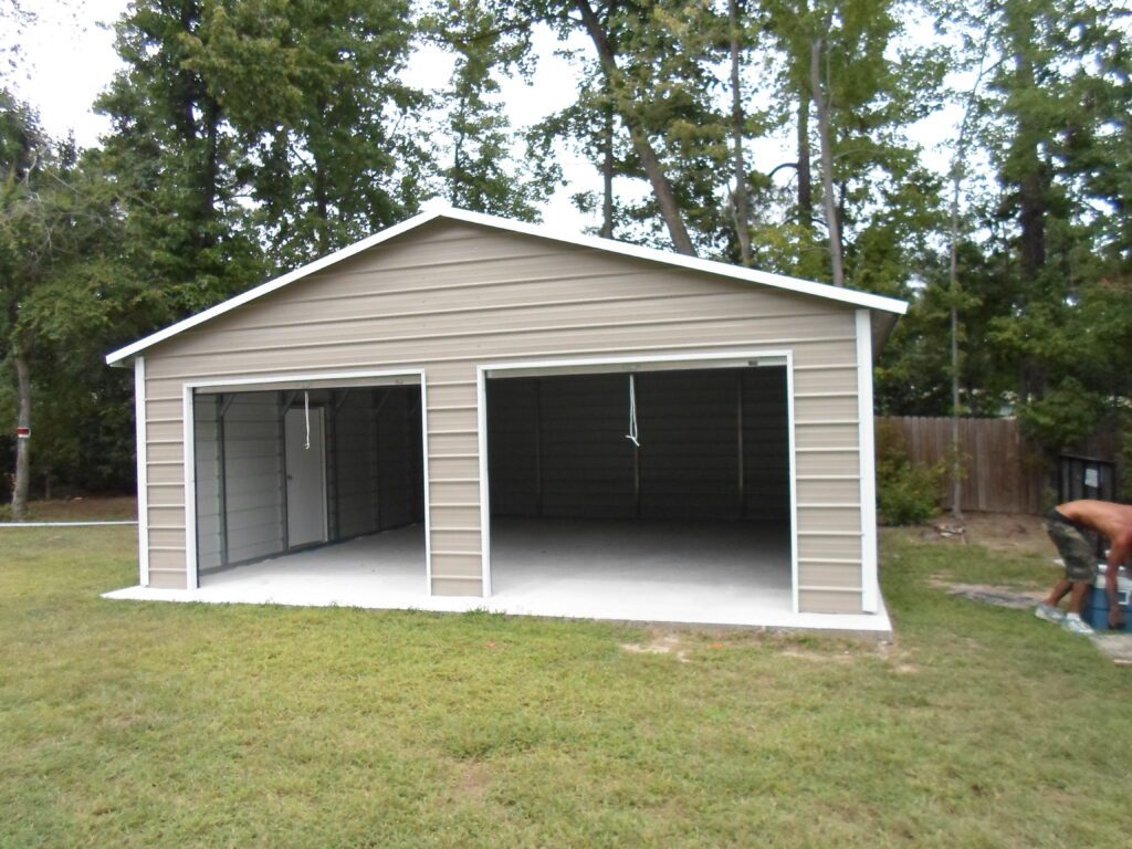 Photo of A Frame Garage with two roll up doors, and one 36″ walk in door Item # 60